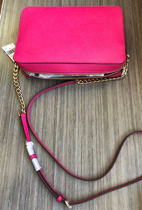 k michael kors jet set saffiano large crossbody soft pink